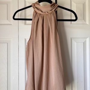 Bow-Neck Blouse In the Color Champagne Toast